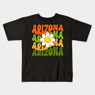 Arizona Groovy Daisy Wanderlust Travel State Kids T-Shirt